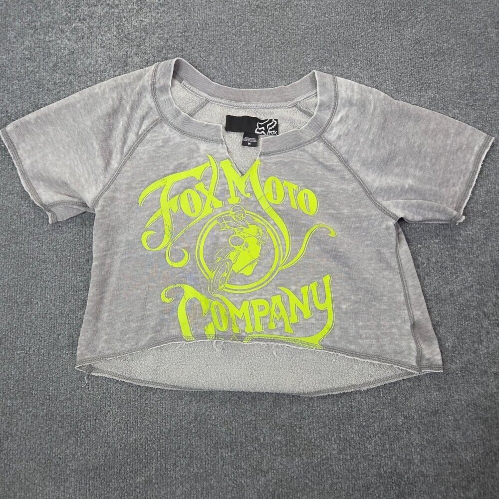 Fox Moto MX Dirtbike‎ Mountain Bike Womens Crop Top Boxy Fit Size Medium Y2k